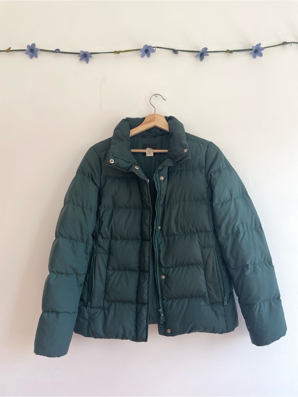 JCrew Down Puffer Jacket - Forest Green